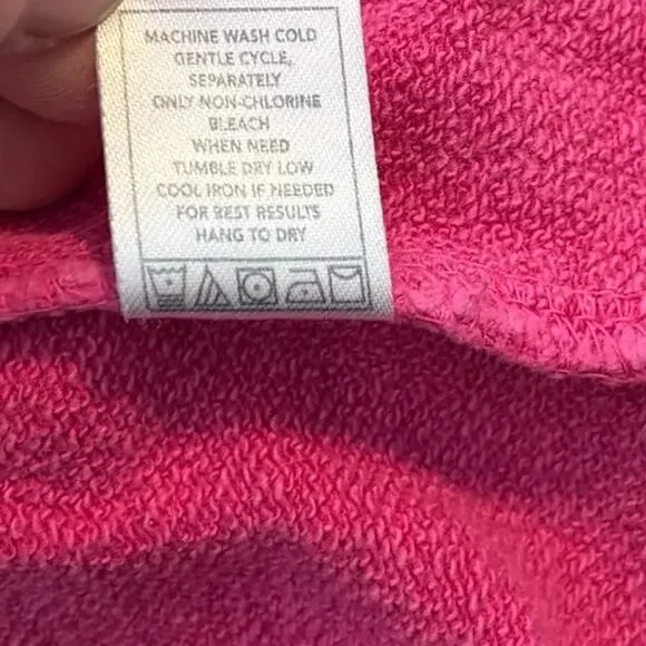 Monrow Women’s Size S Raglan Sweatshirt 100% Organic Cotton Pink - Picture 8 of 8